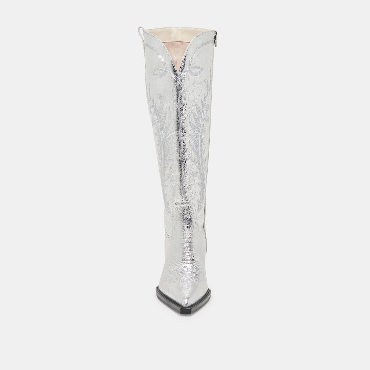 RYATT WIDE CALF BOOTS SILVER DISTRESSED LEATHER - Dolce Vita