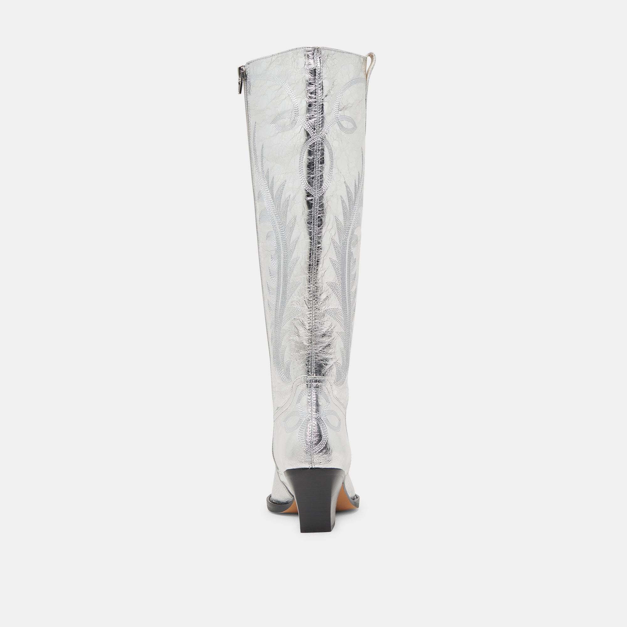 RYATT WIDE CALF BOOTS SILVER DISTRESSED LEATHER | Women Dolce Vita