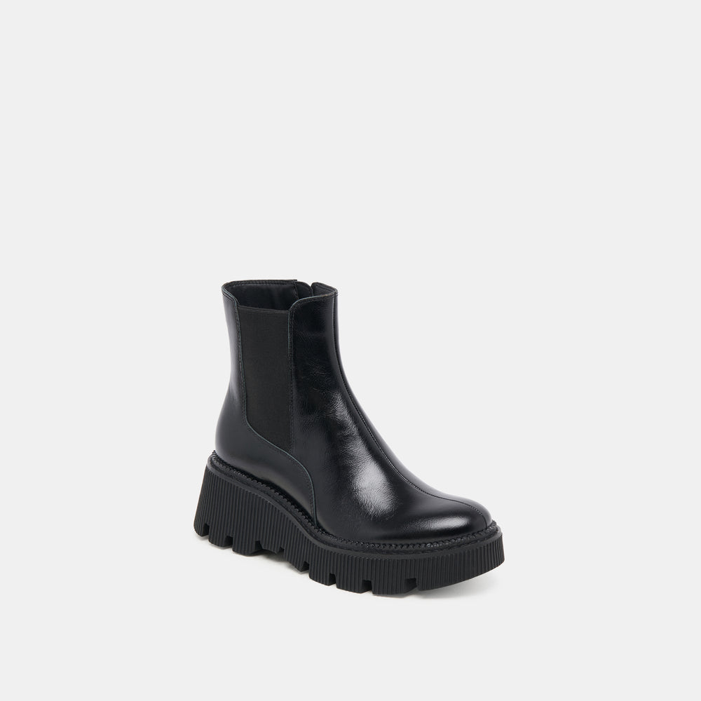 Emmet H2O Waterproof Midnight Crinkle Patent Wide Boots | Women Dolce Vita