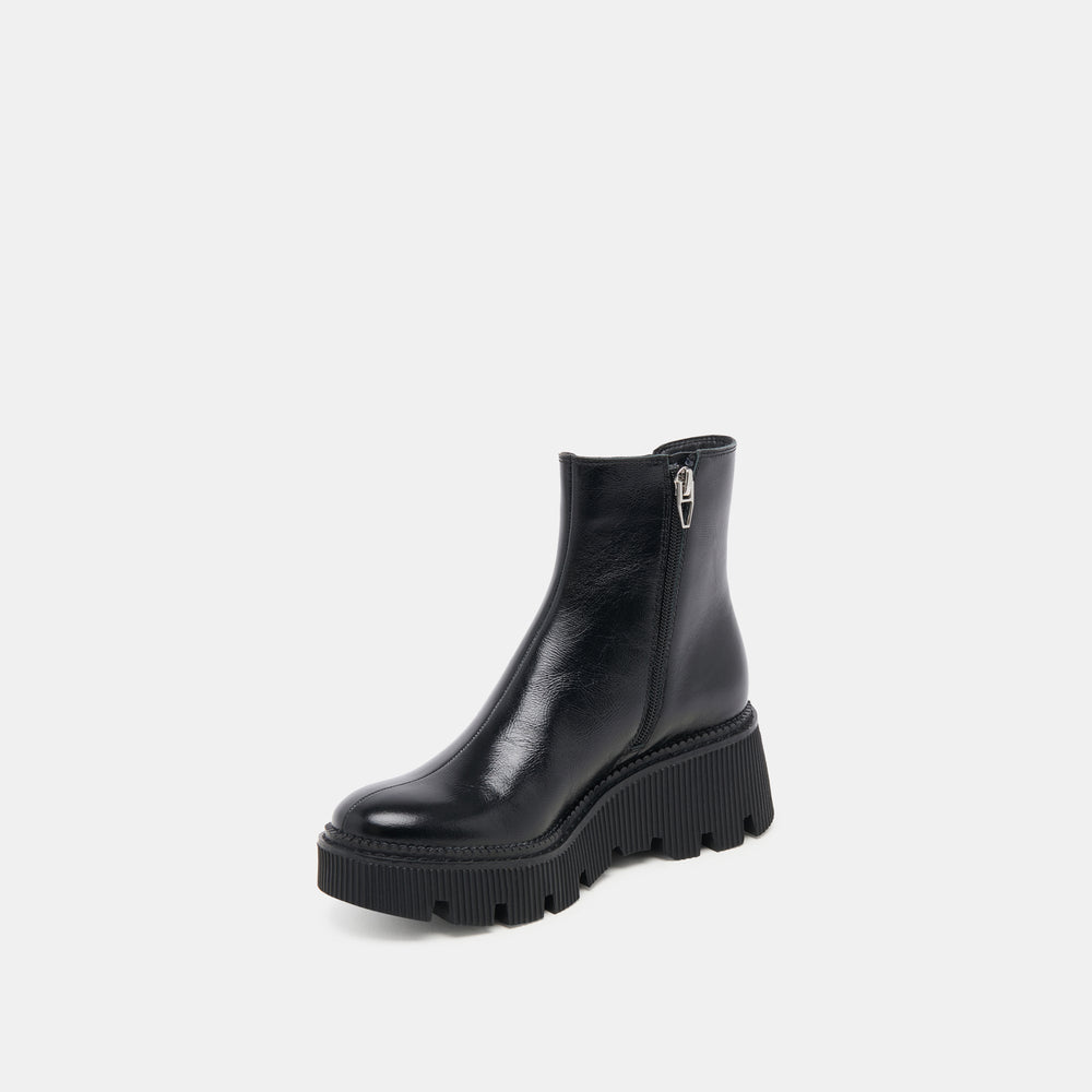 Emmet H2O Waterproof Midnight Crinkle Patent Wide Boots | Women Dolce Vita