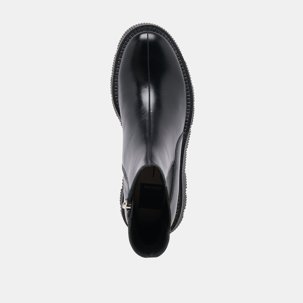 Emmet H2O Waterproof Midnight Crinkle Patent Wide Boots | Women Dolce Vita