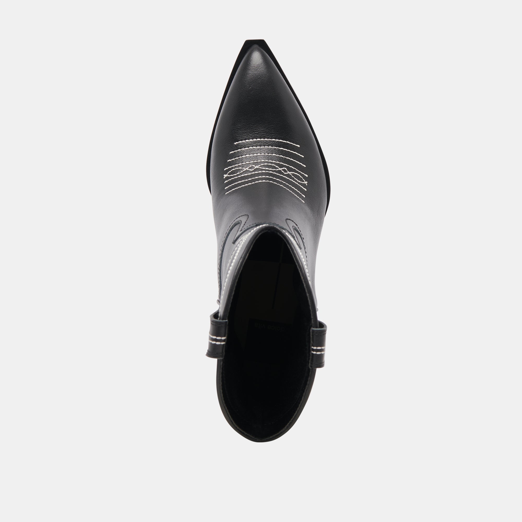 ANGEL BOOTIES BLACK WHITE LEATHER | Women Dolce Vita