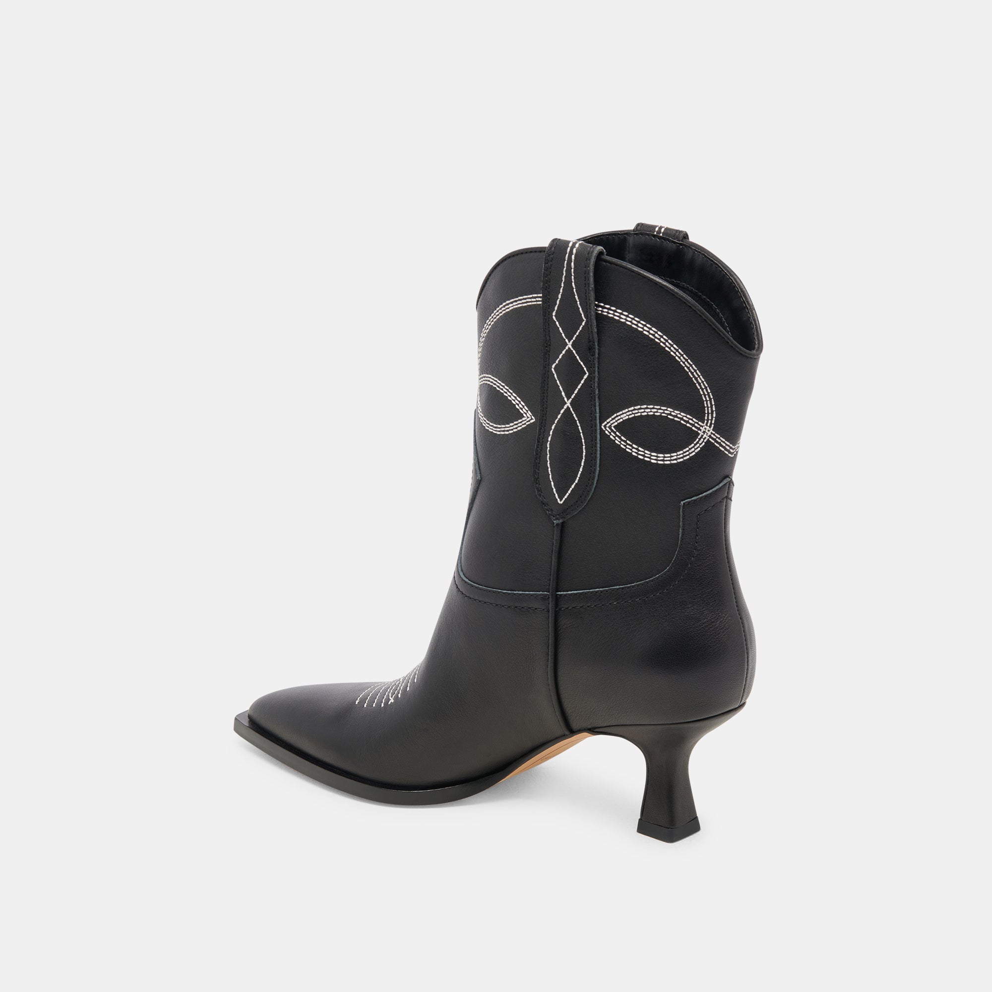 ANGEL BOOTIES BLACK WHITE LEATHER | Women Dolce Vita