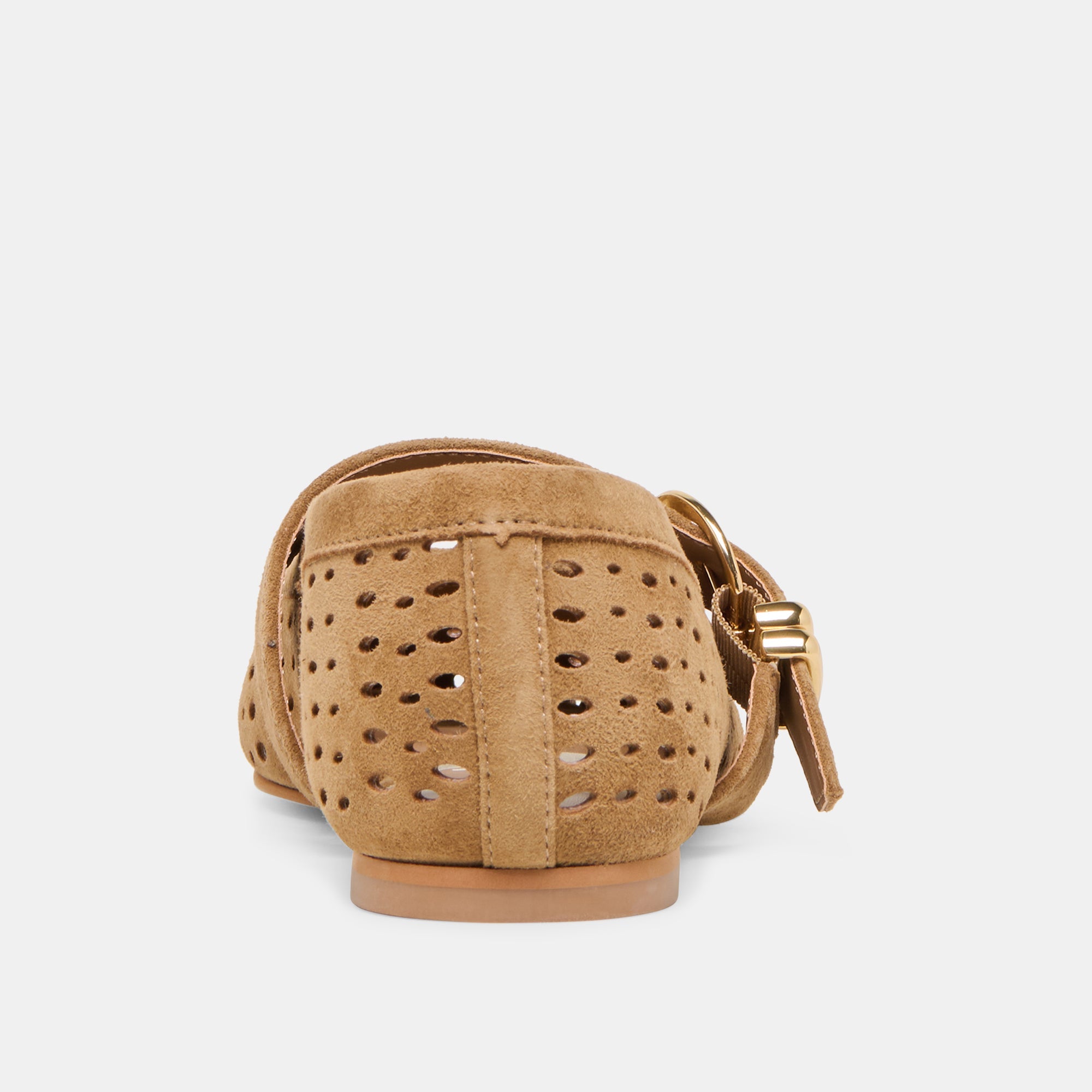 Mikel Lt Brown Perforated Suede Ballet Flats | Women Dolce Vita