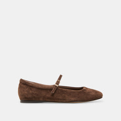 Reyes Dk Brown Suede Ballet Flats | Women Dolce Vita