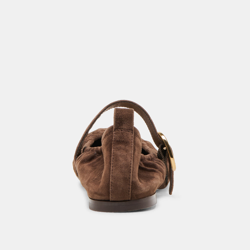 Caely Dk Brown Suede Ballet Flats | Dolce Vita Women