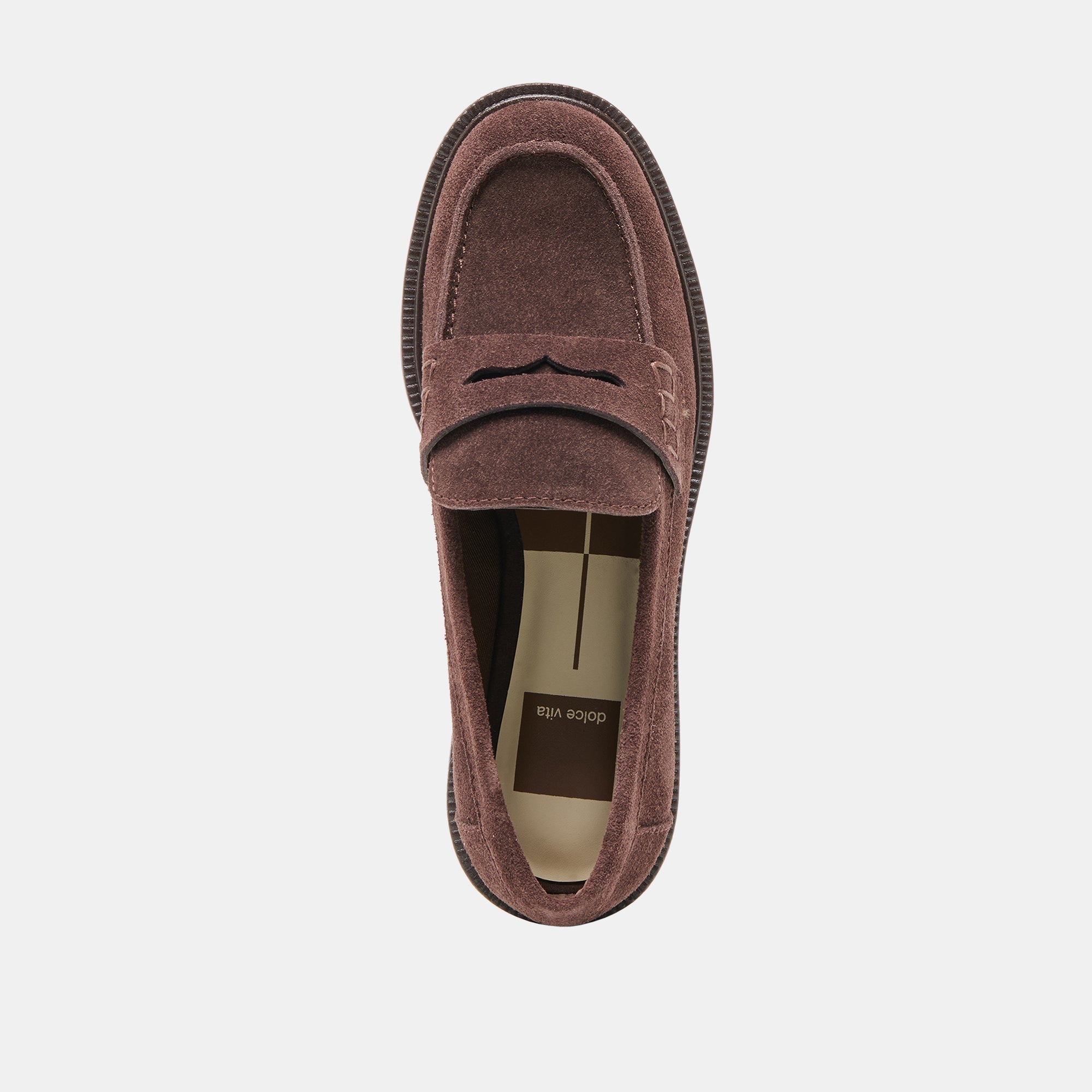 Tiggy Mahogany Suede Loafers | Women Dolce Vita