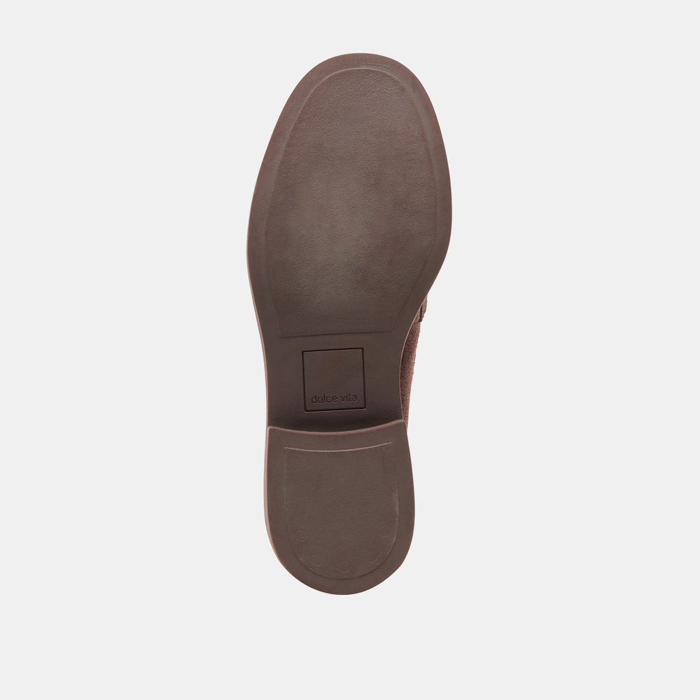 Tiggy Mahogany Suede Loafers | Women Dolce Vita