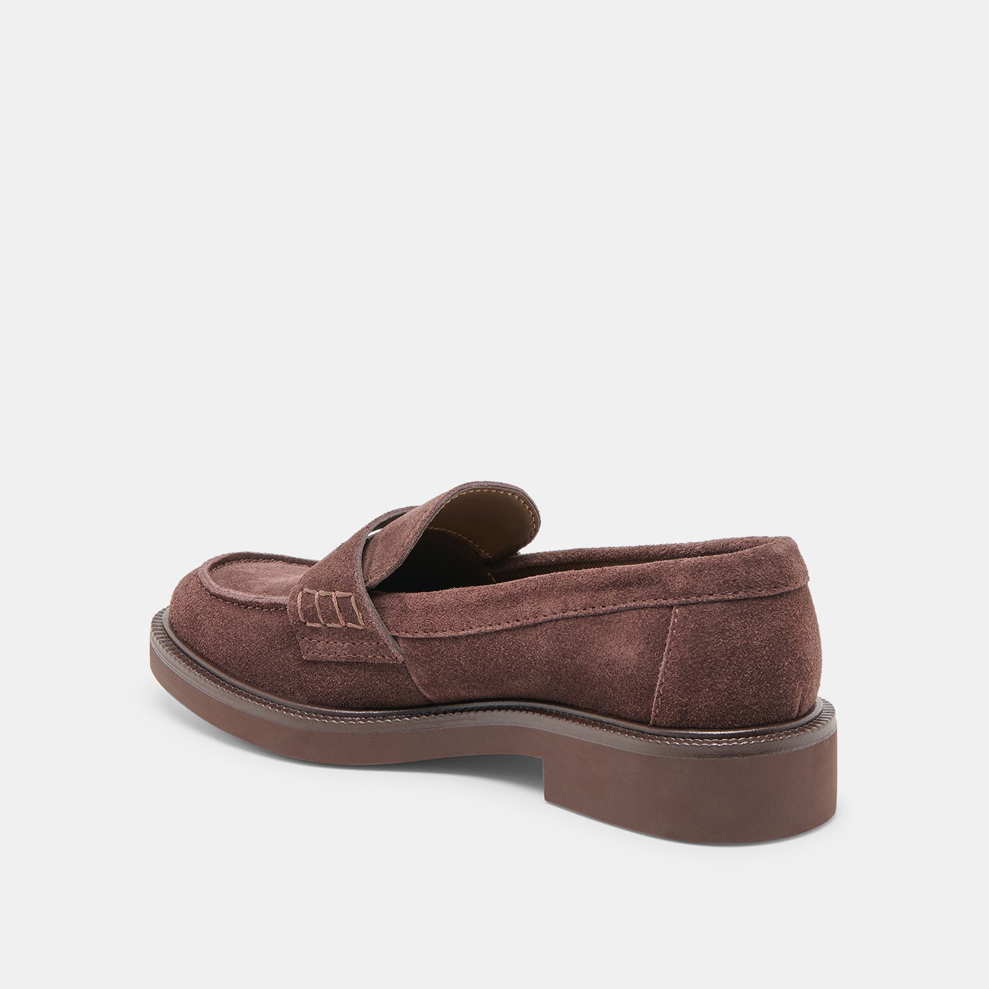 Tiggy Mahogany Suede Loafers | Women Dolce Vita