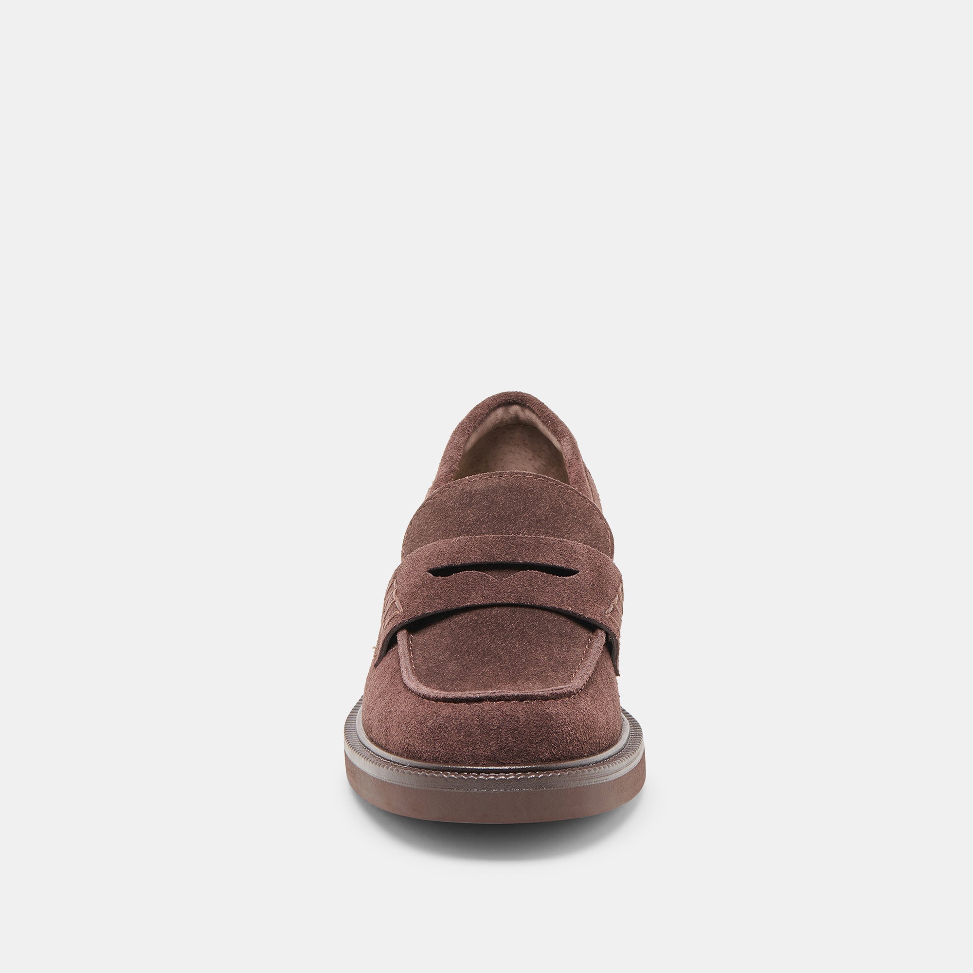 Tiggy Mahogany Suede Loafers | Women Dolce Vita