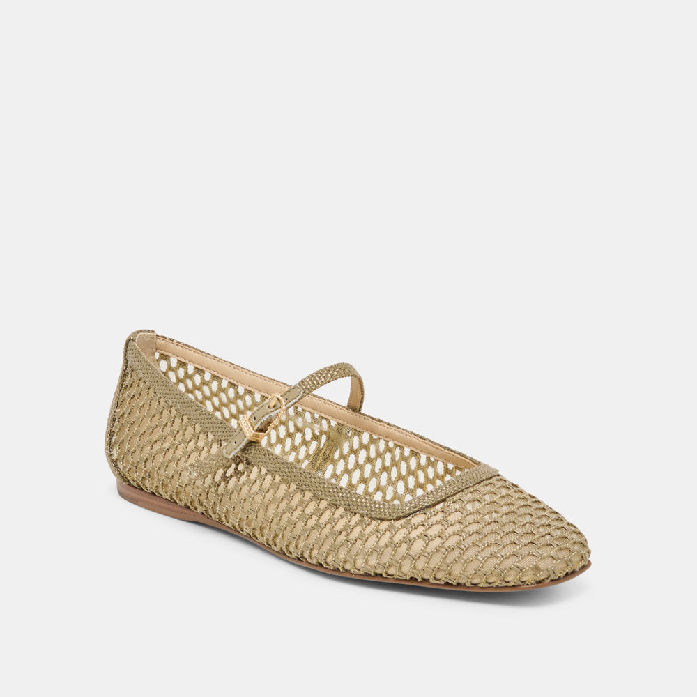 Reyes Olive Woven Raffia Ballet Flats | Dolce Vita Women