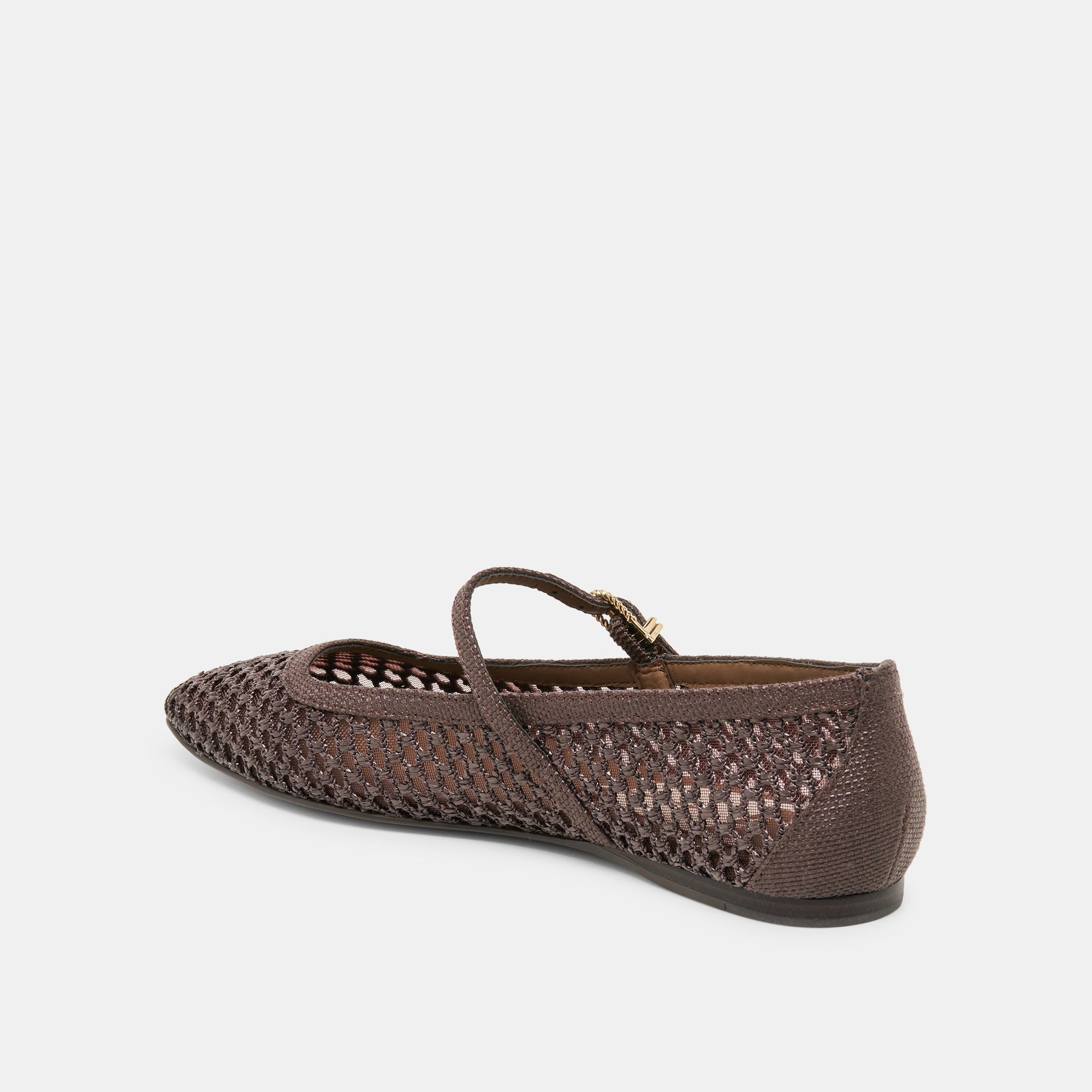 Reyes Chocolate Woven Raffia Ballet Flats | Women Dolce Vita