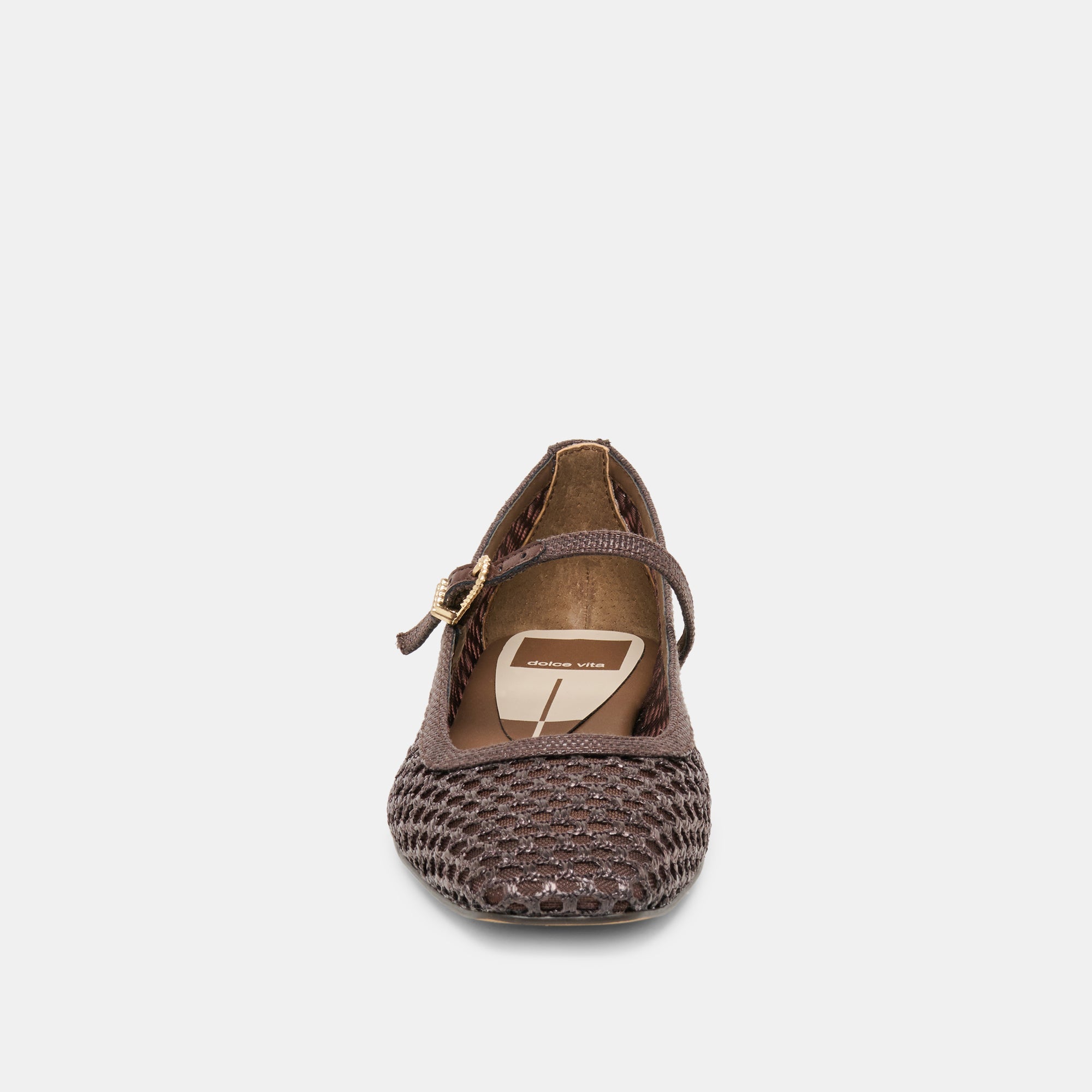 Reyes Chocolate Woven Raffia Ballet Flats | Women Dolce Vita