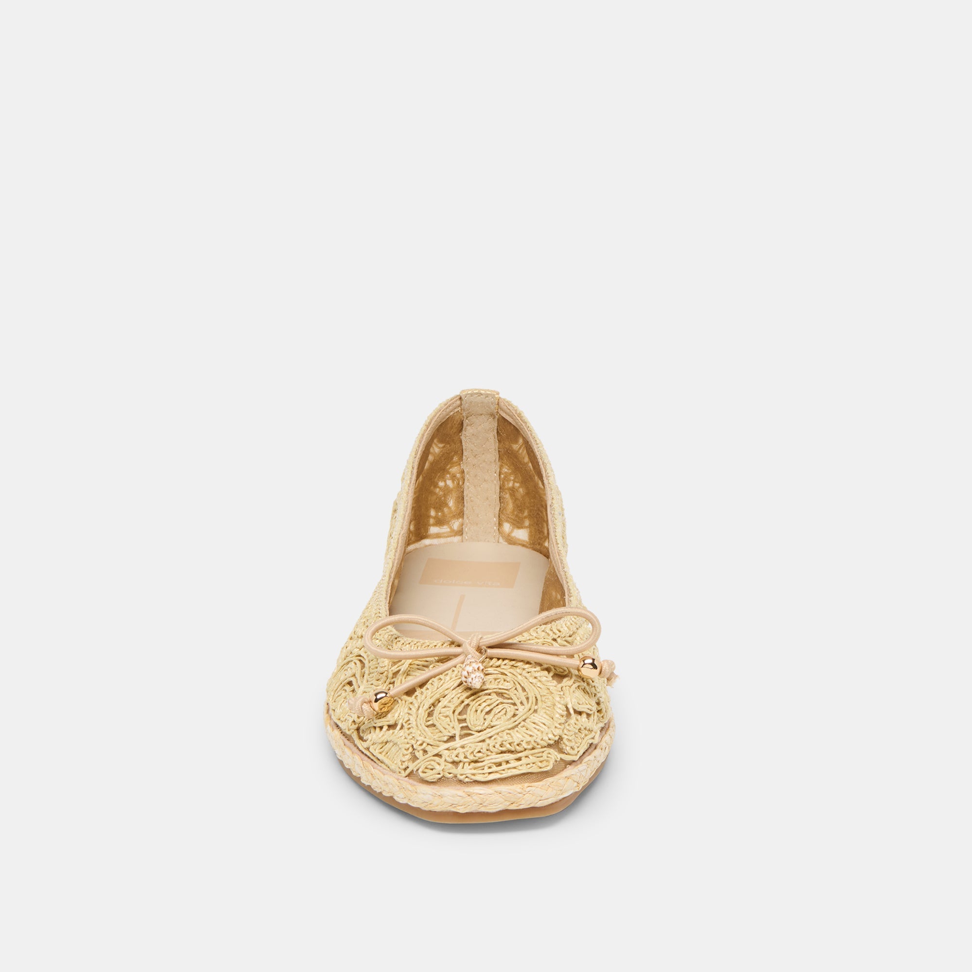 Tianna Lt Natural Raffia Lace Ballet Flats | Women Dolce Vita