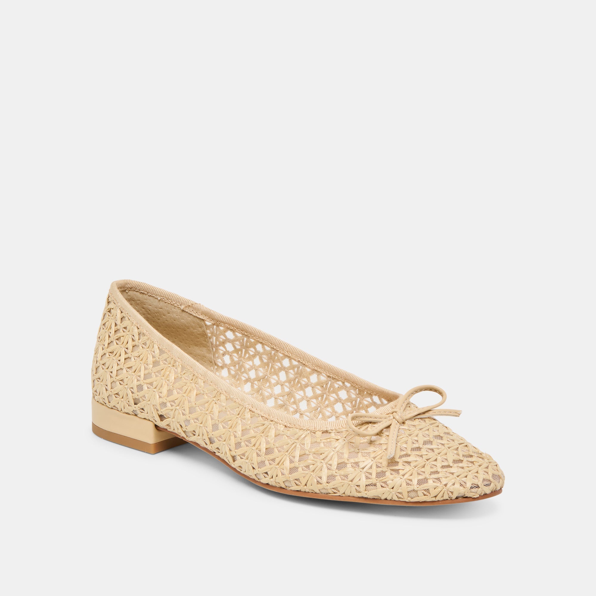 Ulicia Lt Natural Cross Hatch Raffia Ballet Flats | Dolce Vita Women