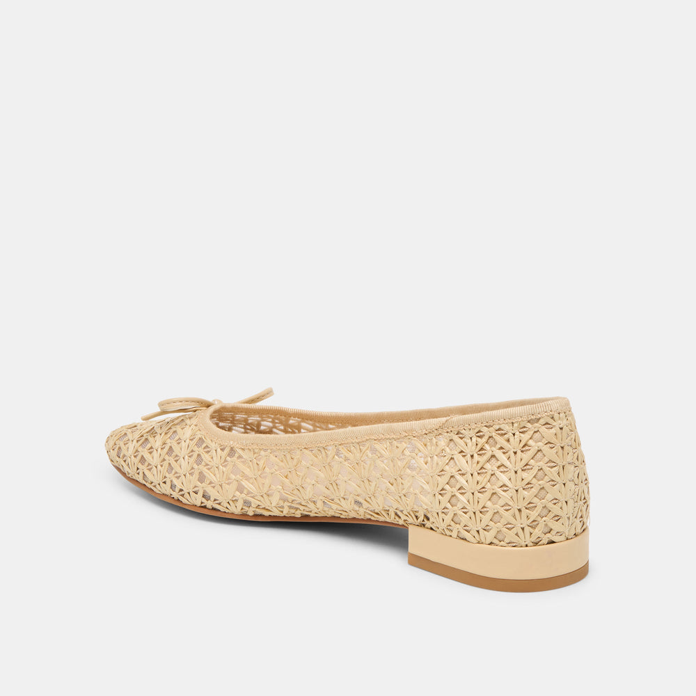 Ulicia Lt Natural Cross Hatch Raffia Ballet Flats | Dolce Vita Women