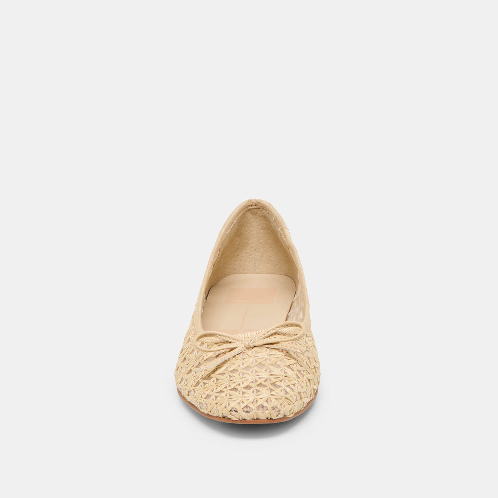 Ulicia Lt Natural Cross Hatch Raffia Ballet Flats | Dolce Vita Women