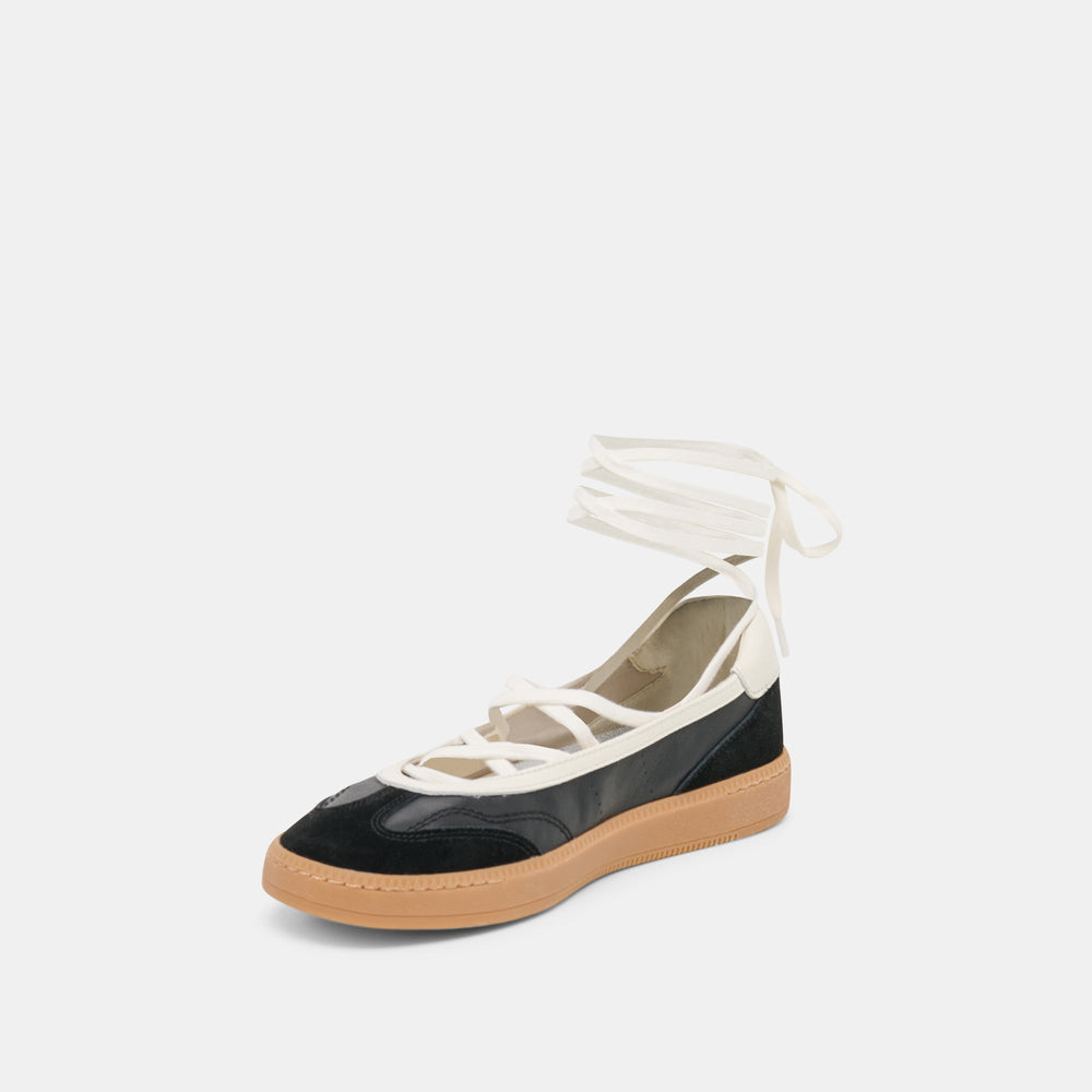 Nyomie Black Leather Sneakers | Women Dolce Vita