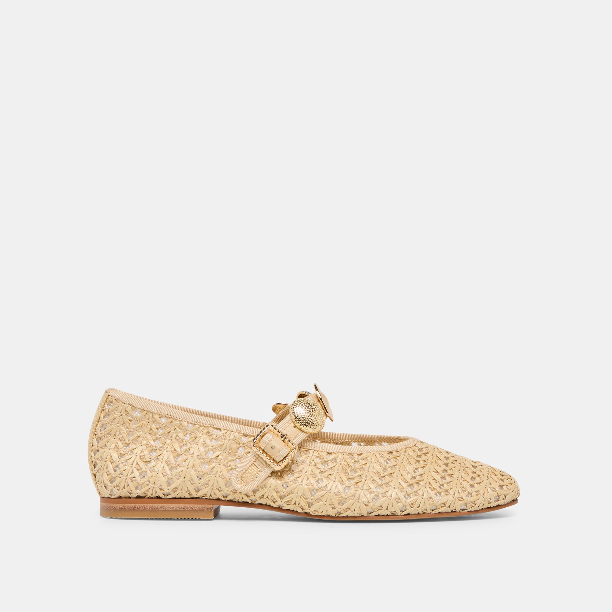Relan Natural Cross Hatch Raffia Ballet Flats | Women Dolce Vita
