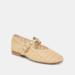 Relan Natural Cross Hatch Raffia Ballet Flats | Women Dolce Vita