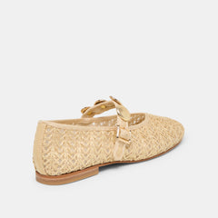 Relan Natural Cross Hatch Raffia Ballet Flats | Women Dolce Vita