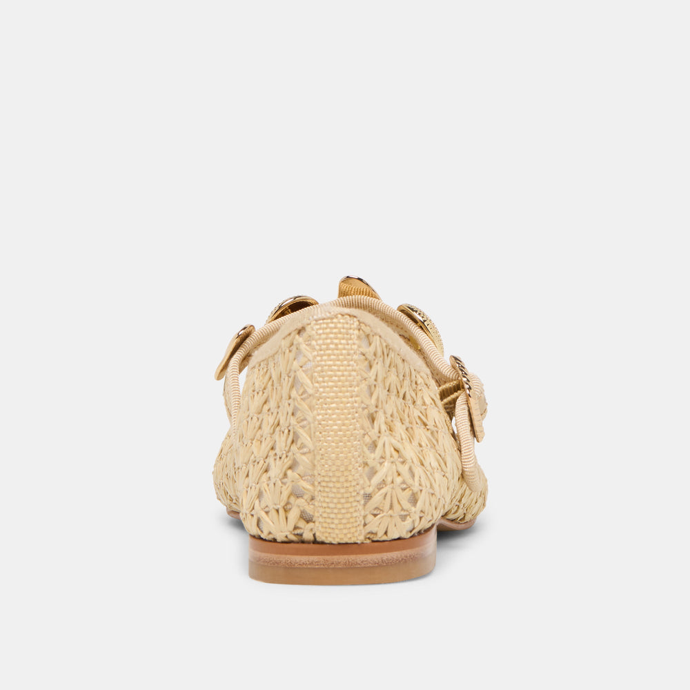 Relan Natural Cross Hatch Raffia Ballet Flats | Women Dolce Vita