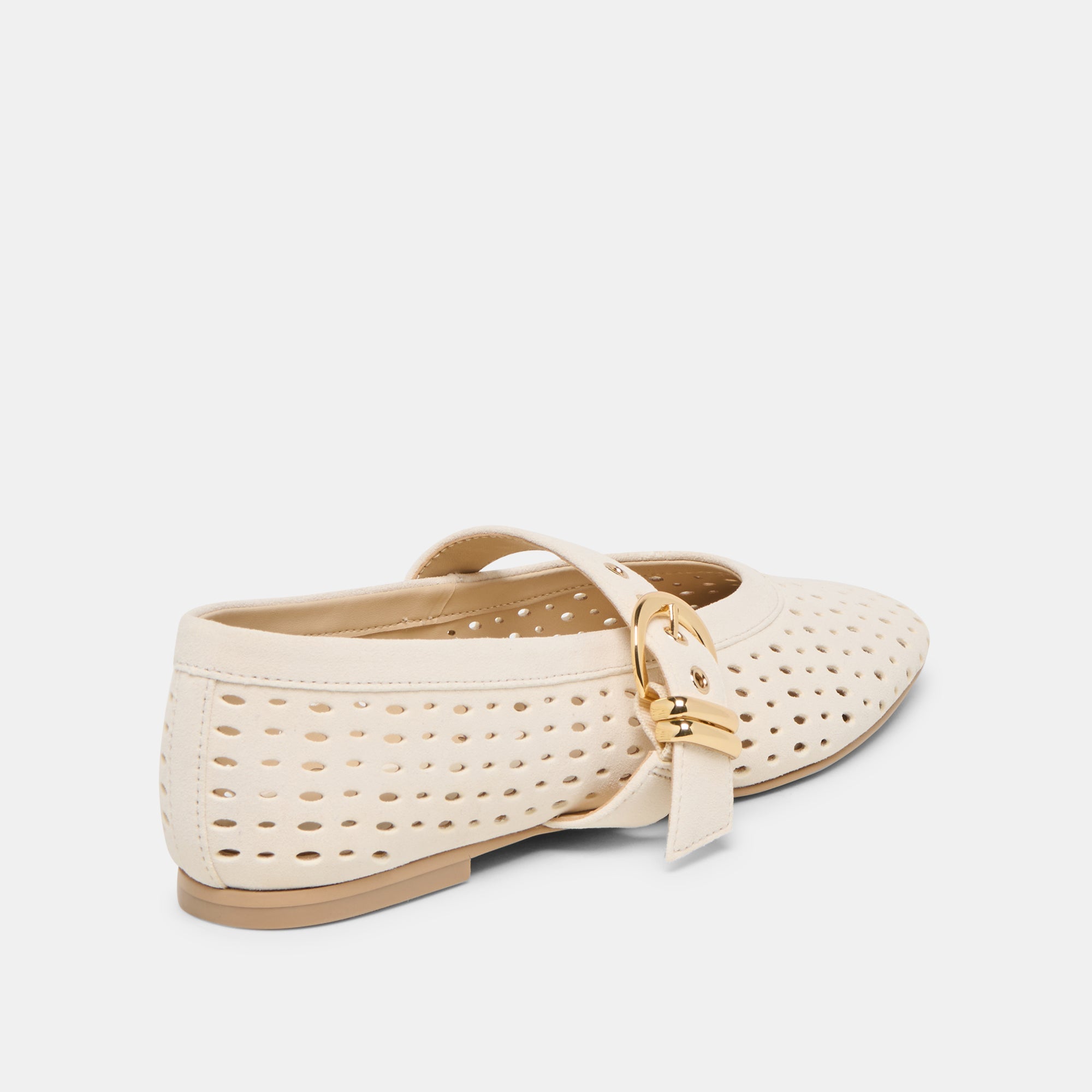Mikel Creme Perforated Suede Ballet Flats | Women Dolce Vita