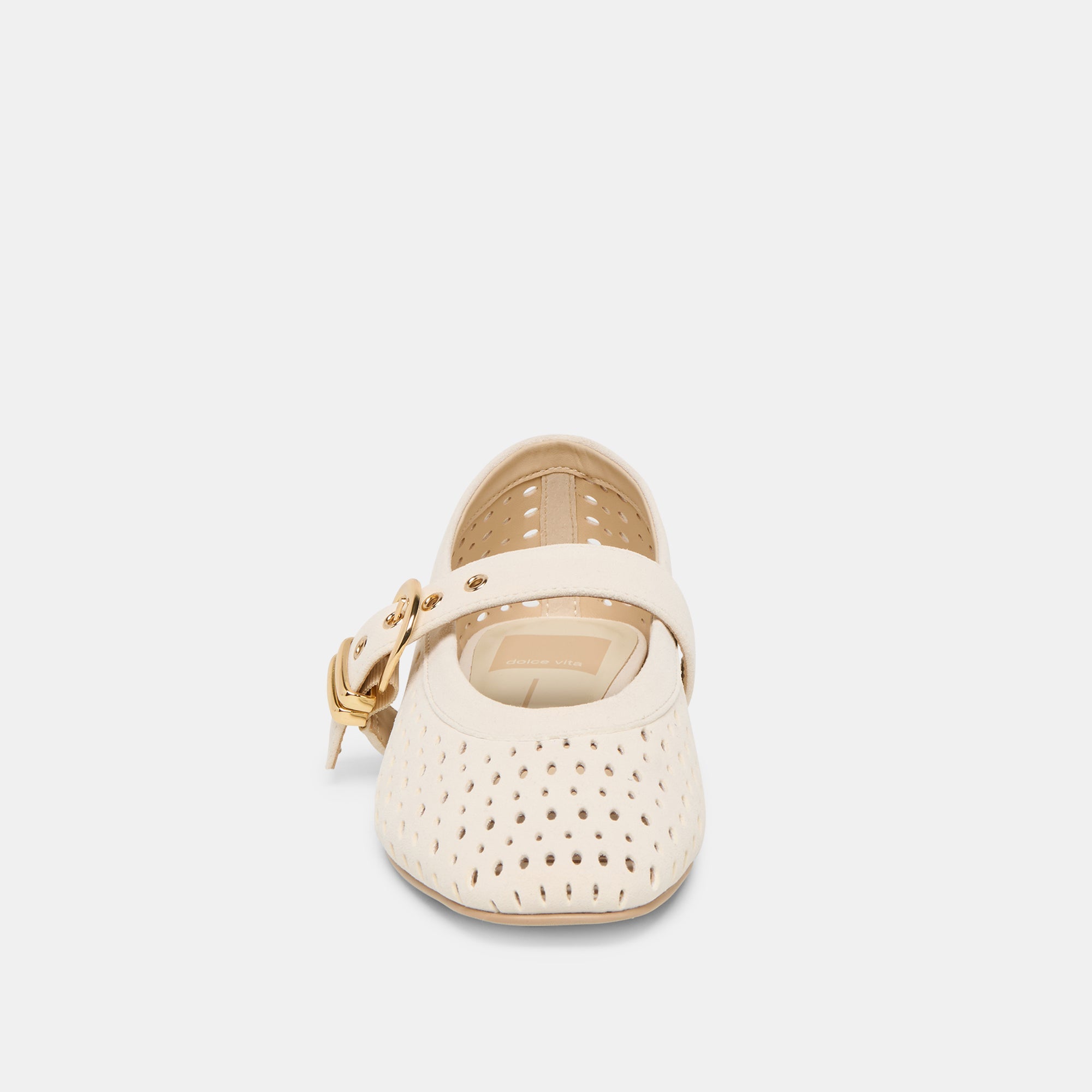 Mikel Creme Perforated Suede Ballet Flats | Women Dolce Vita