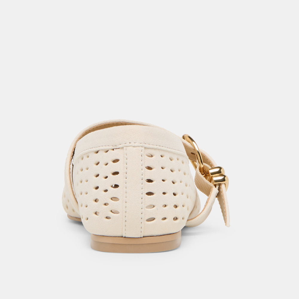 Mikel Creme Perforated Suede Ballet Flats | Women Dolce Vita