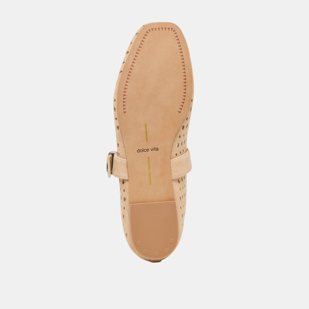 Mikel Camel Perforated Suede Ballet Flats | Dolce Vita Women