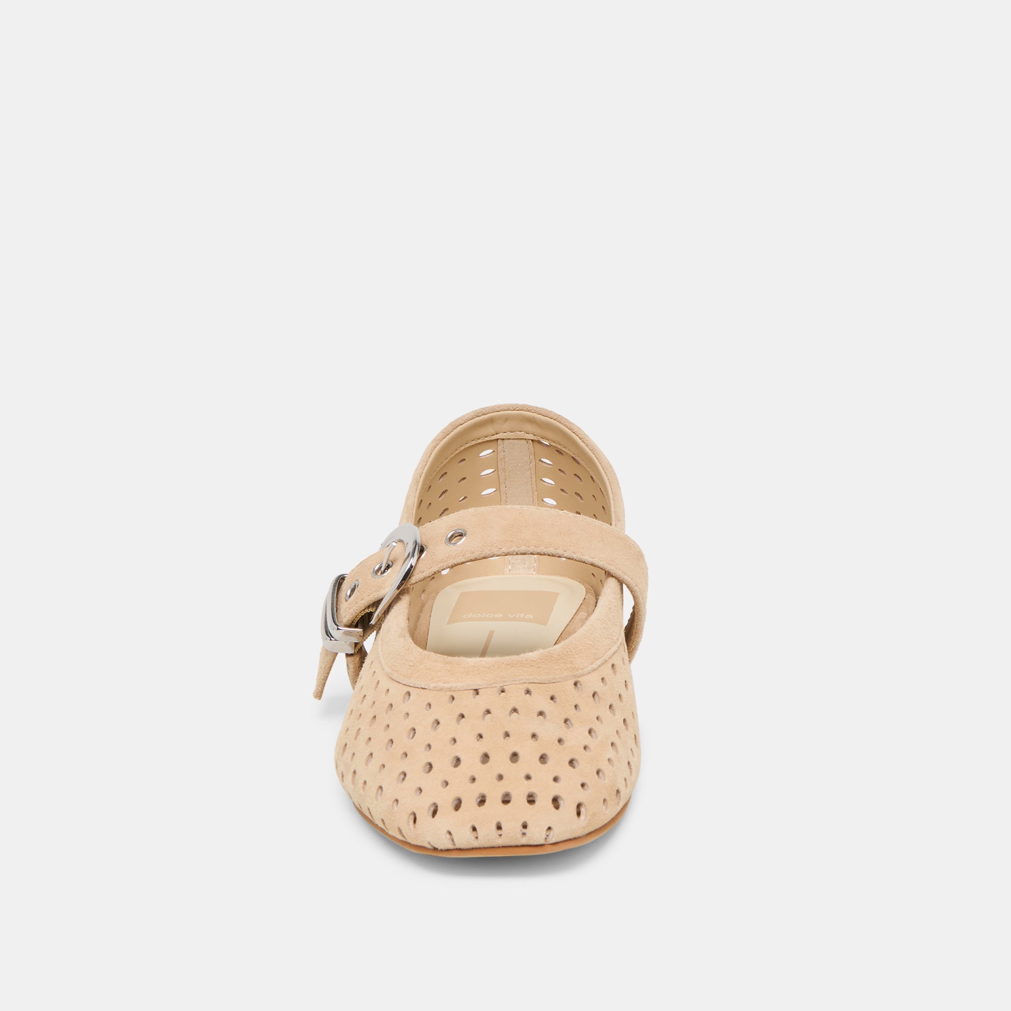 Mikel Camel Perforated Suede Ballet Flats | Dolce Vita Women