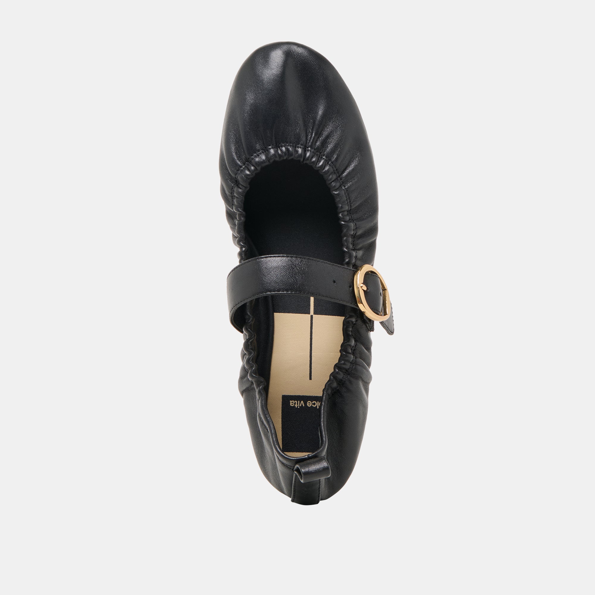 Caely Black Leather Ballet Flats | Women Dolce Vita