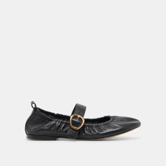 Caely Black Leather Ballet Flats | Women Dolce Vita