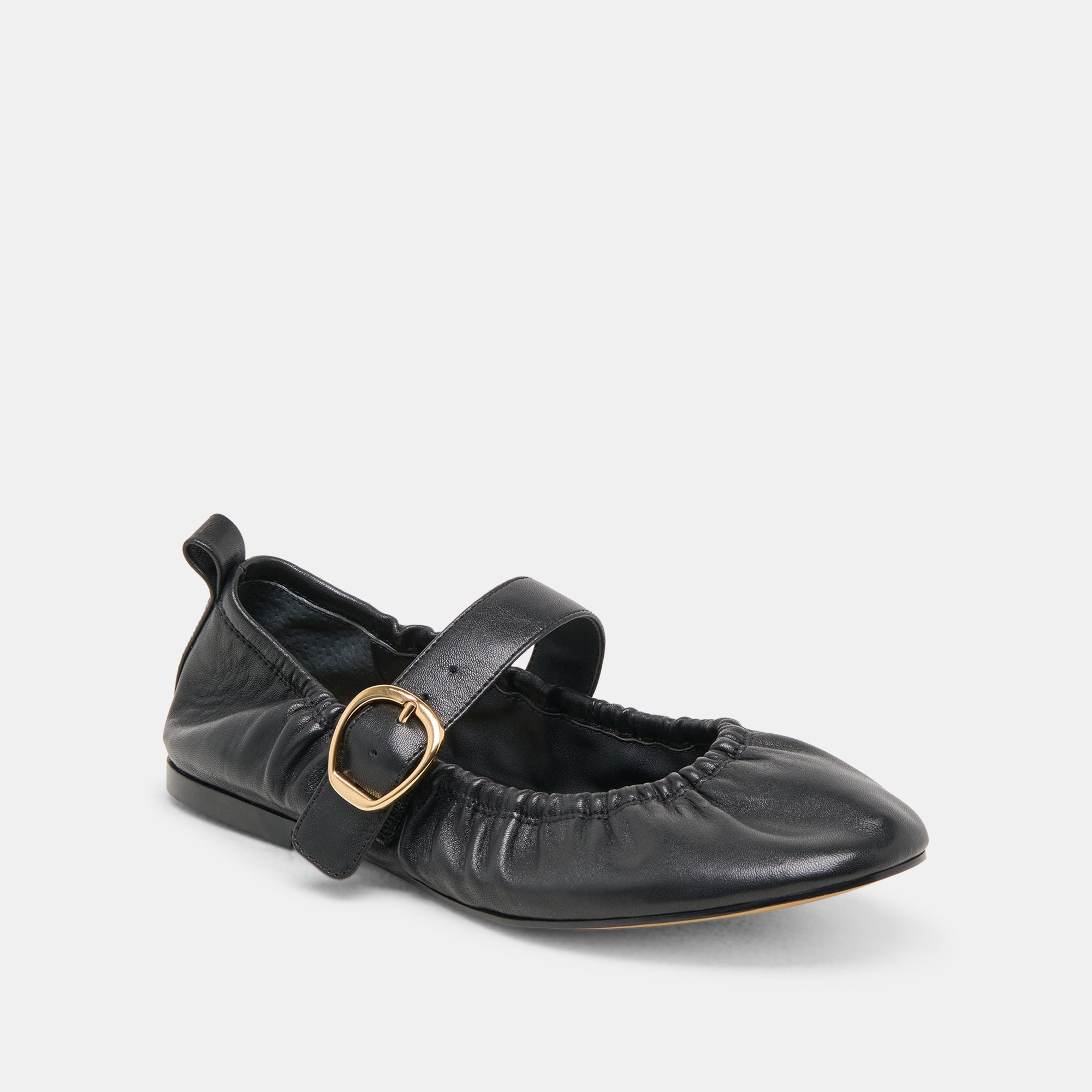 Caely Black Leather Ballet Flats | Women Dolce Vita