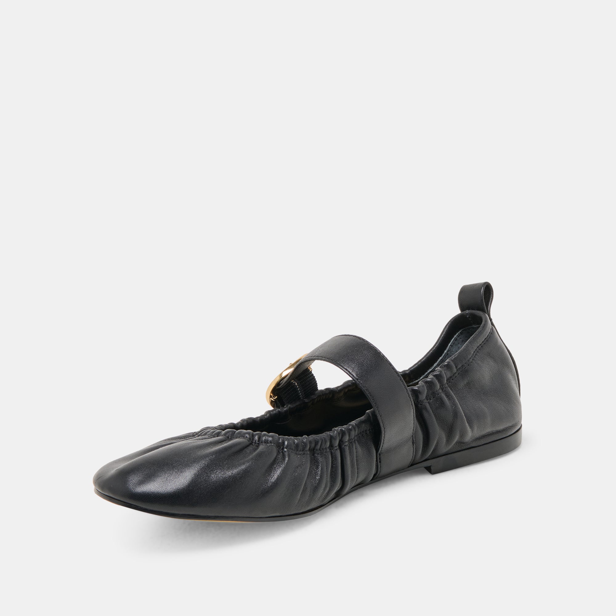 Caely Black Leather Ballet Flats | Women Dolce Vita