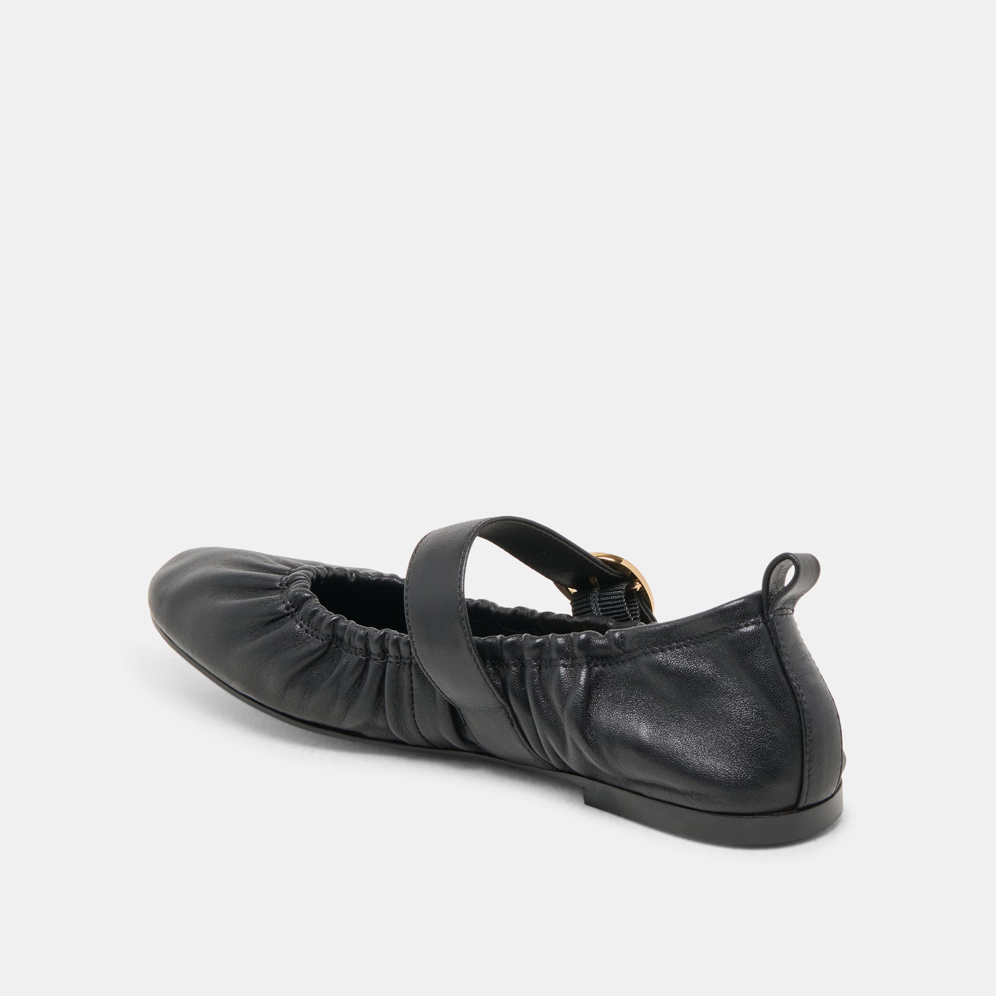 Caely Black Leather Ballet Flats | Women Dolce Vita