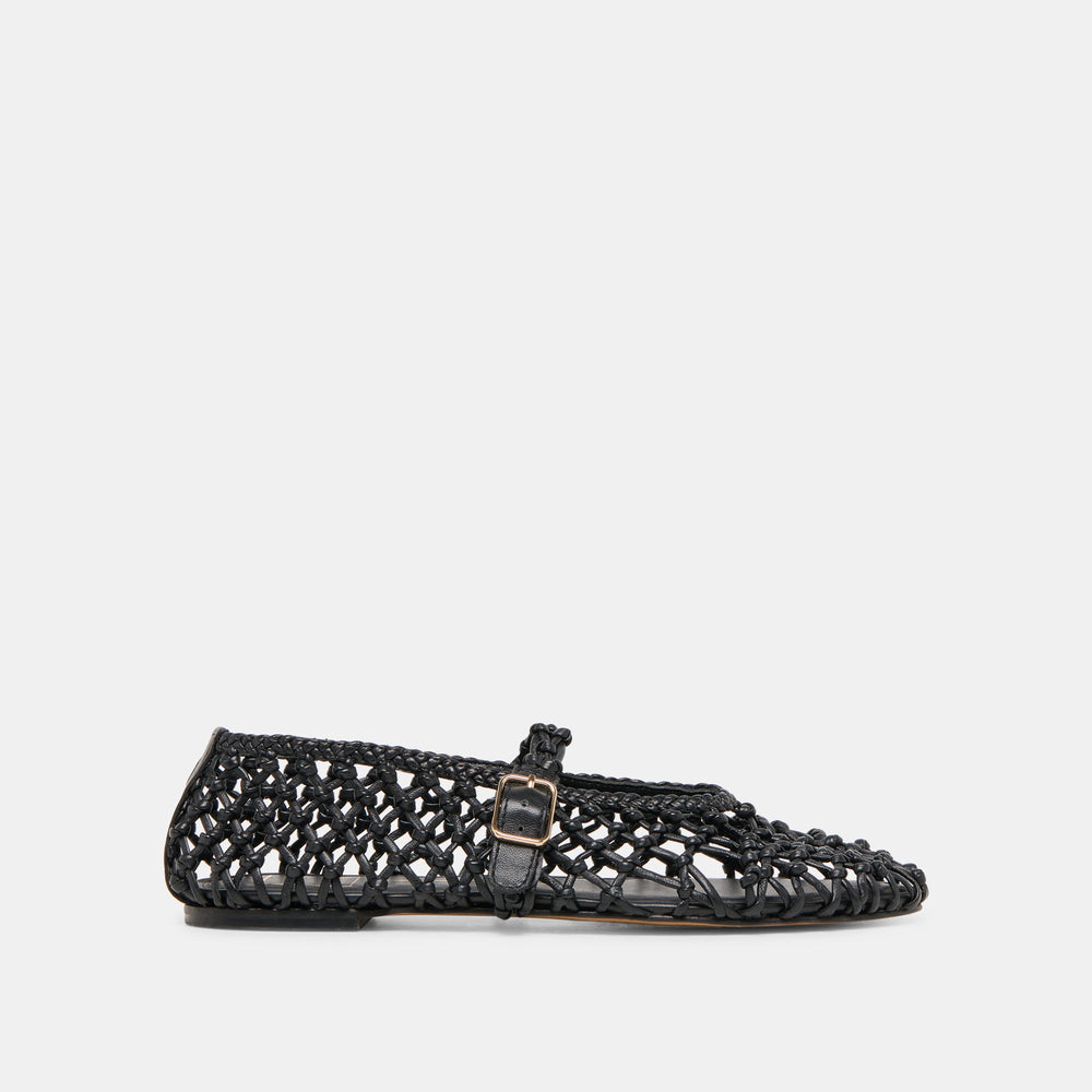 Clair Black Woven Leather Ballet Flats | Dolce Vita Women