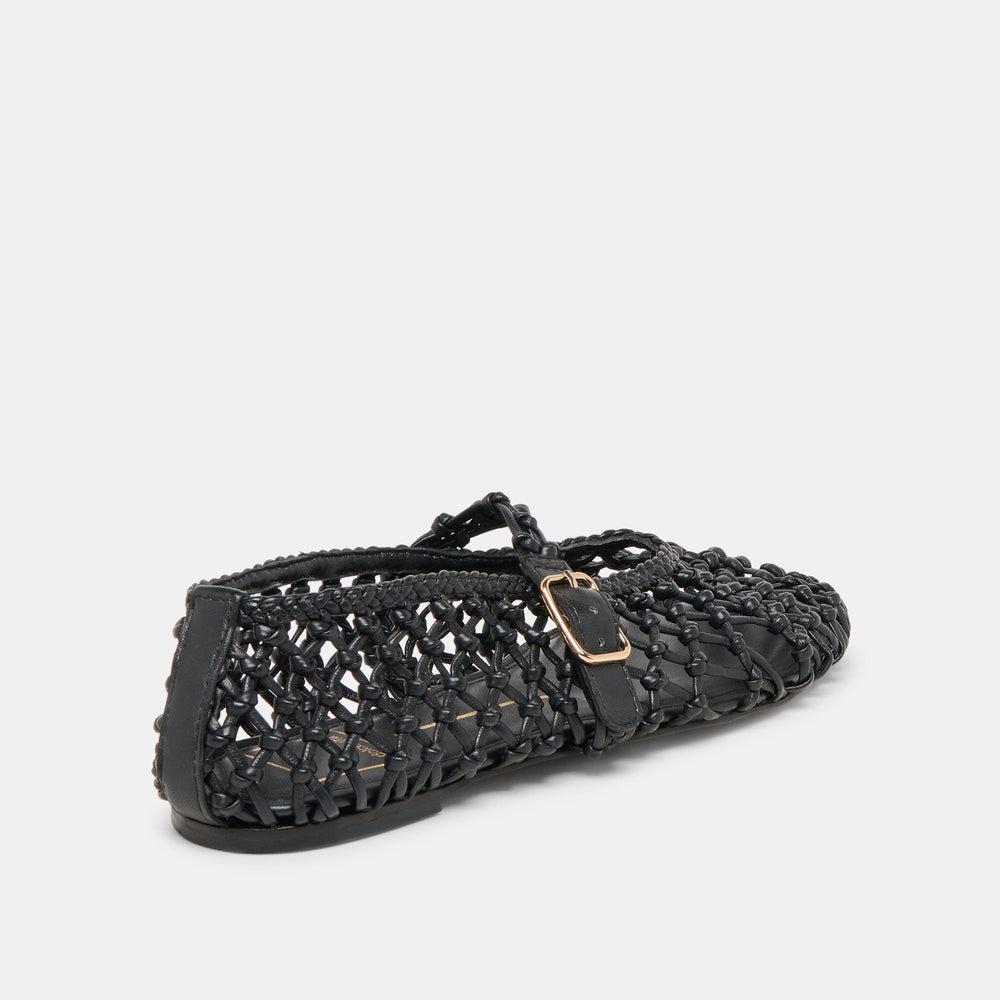 Clair Black Woven Leather Ballet Flats | Dolce Vita Women