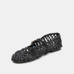 Clair Black Woven Leather Ballet Flats | Dolce Vita Women