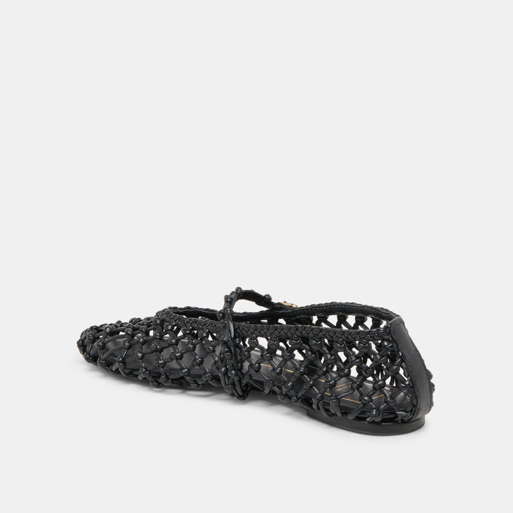 Clair Black Woven Leather Ballet Flats | Dolce Vita Women