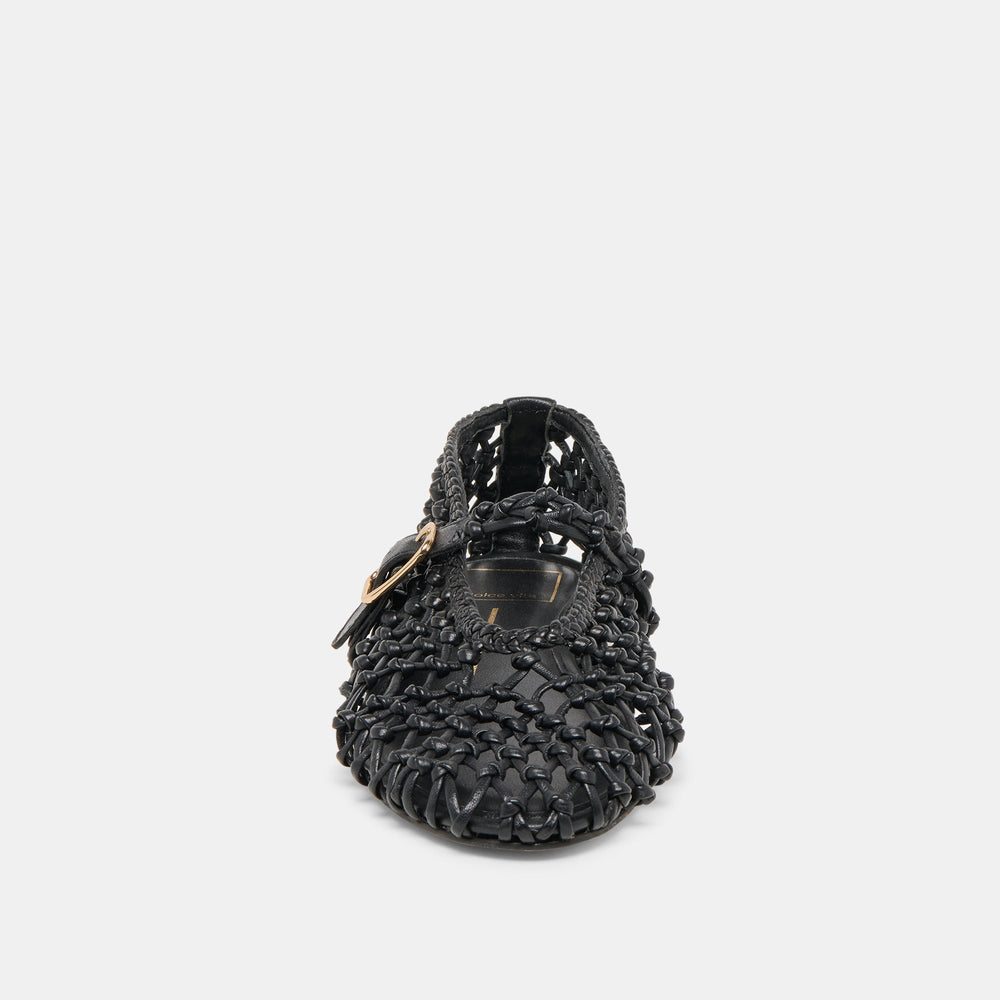 Clair Black Woven Leather Ballet Flats | Dolce Vita Women