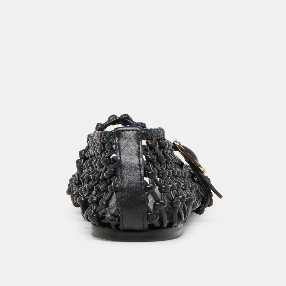 Clair Black Woven Leather Ballet Flats | Dolce Vita Women