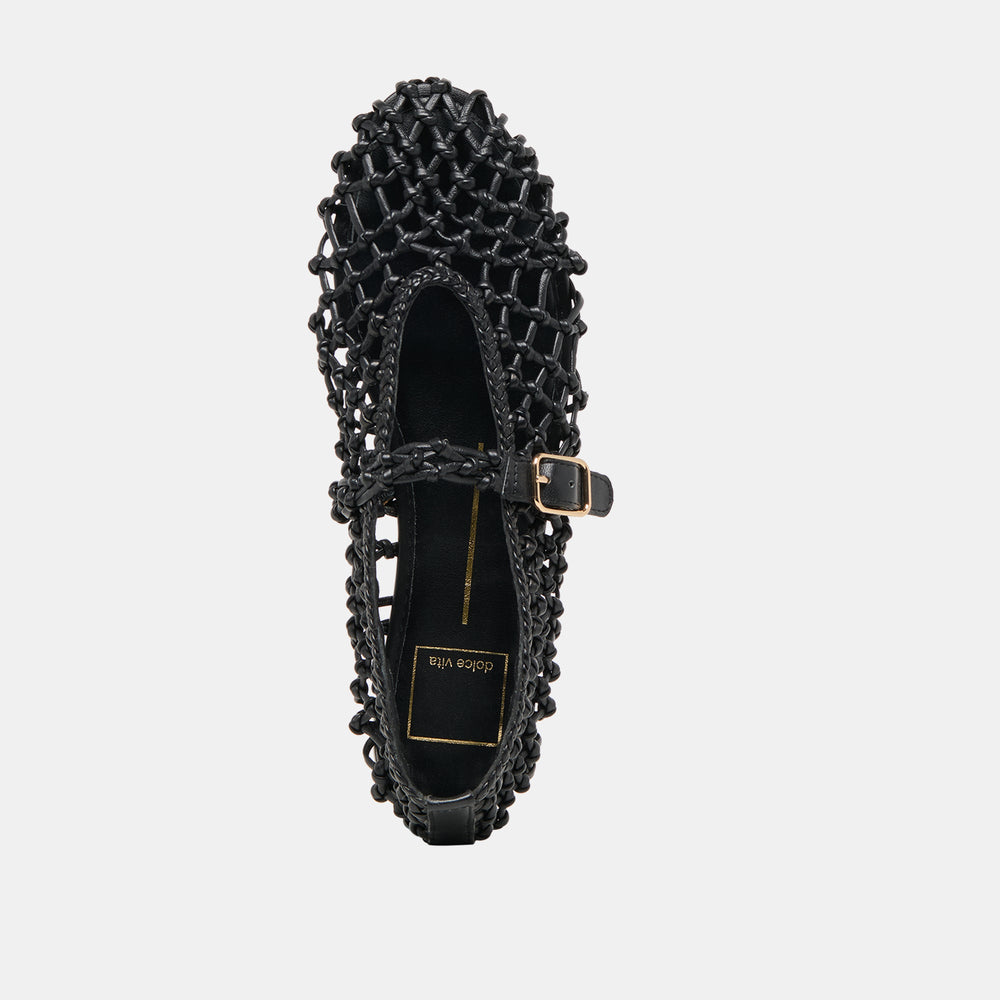 Clair Black Woven Leather Ballet Flats | Dolce Vita Women