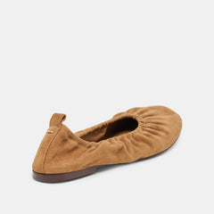 Conrad Lt Brown Suede Ballet Flats | Women Dolce Vita