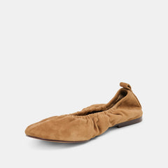 Conrad Lt Brown Suede Ballet Flats | Women Dolce Vita