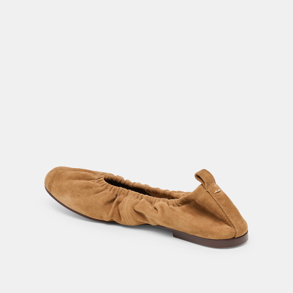 Conrad Lt Brown Suede Ballet Flats | Women Dolce Vita