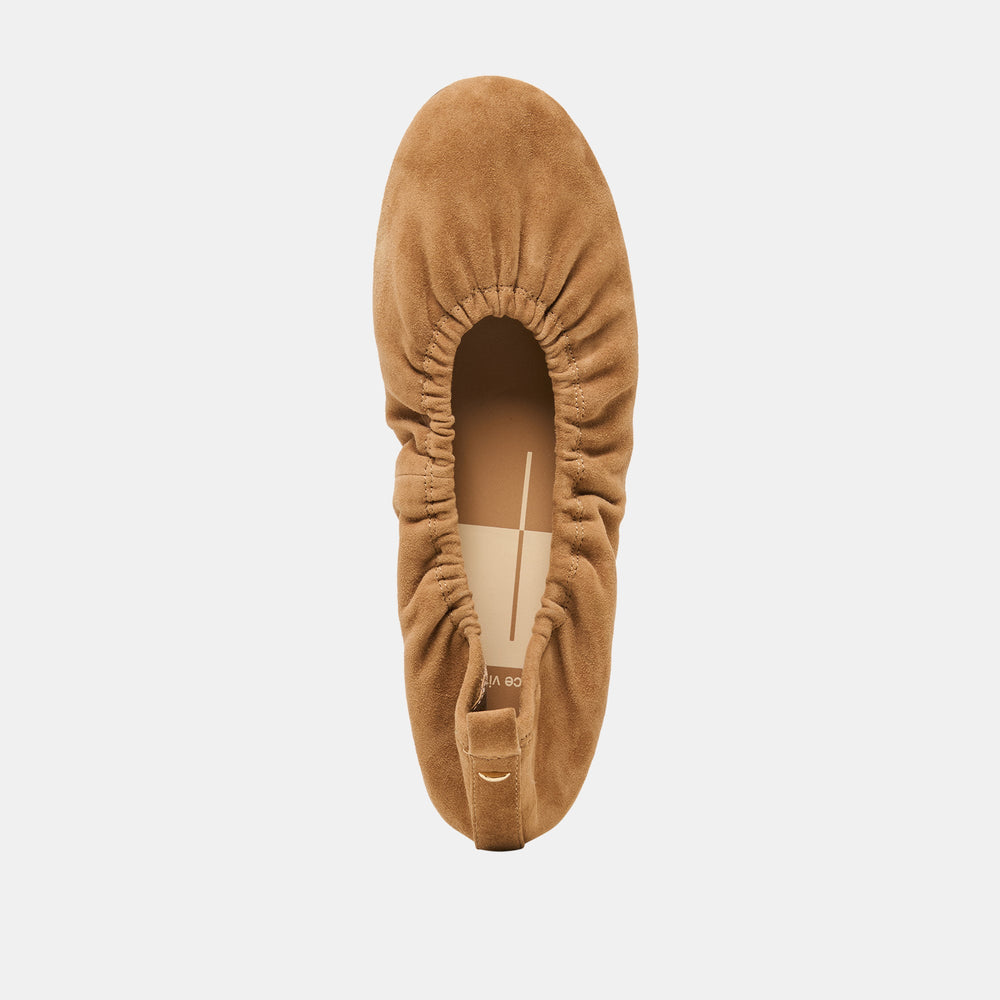 Conrad Lt Brown Suede Ballet Flats | Women Dolce Vita