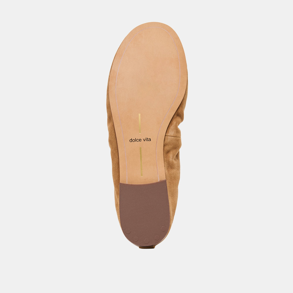 Conrad Lt Brown Suede Ballet Flats | Women Dolce Vita