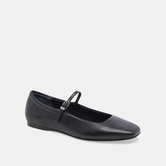 Reyes Black Leather Ballet Flats | Women Dolce Vita