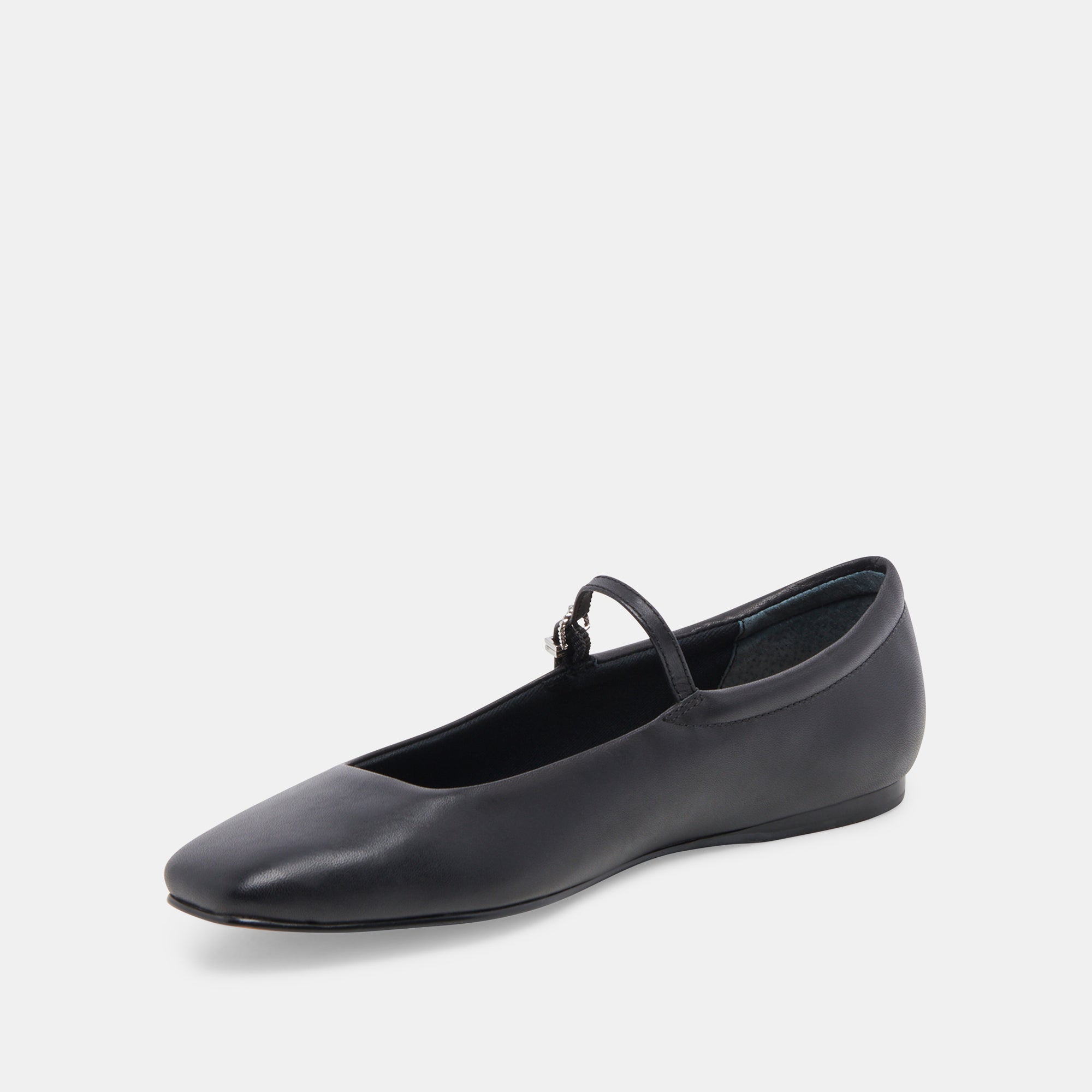 Reyes Black Leather Ballet Flats | Women Dolce Vita
